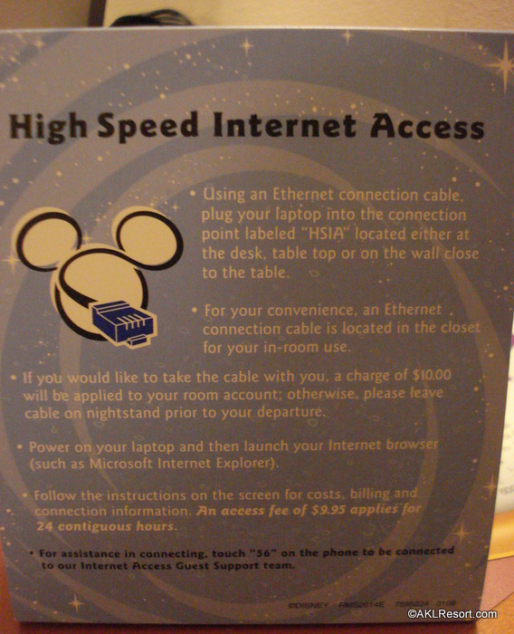 Disney Resort High-Speed Internet Instructions